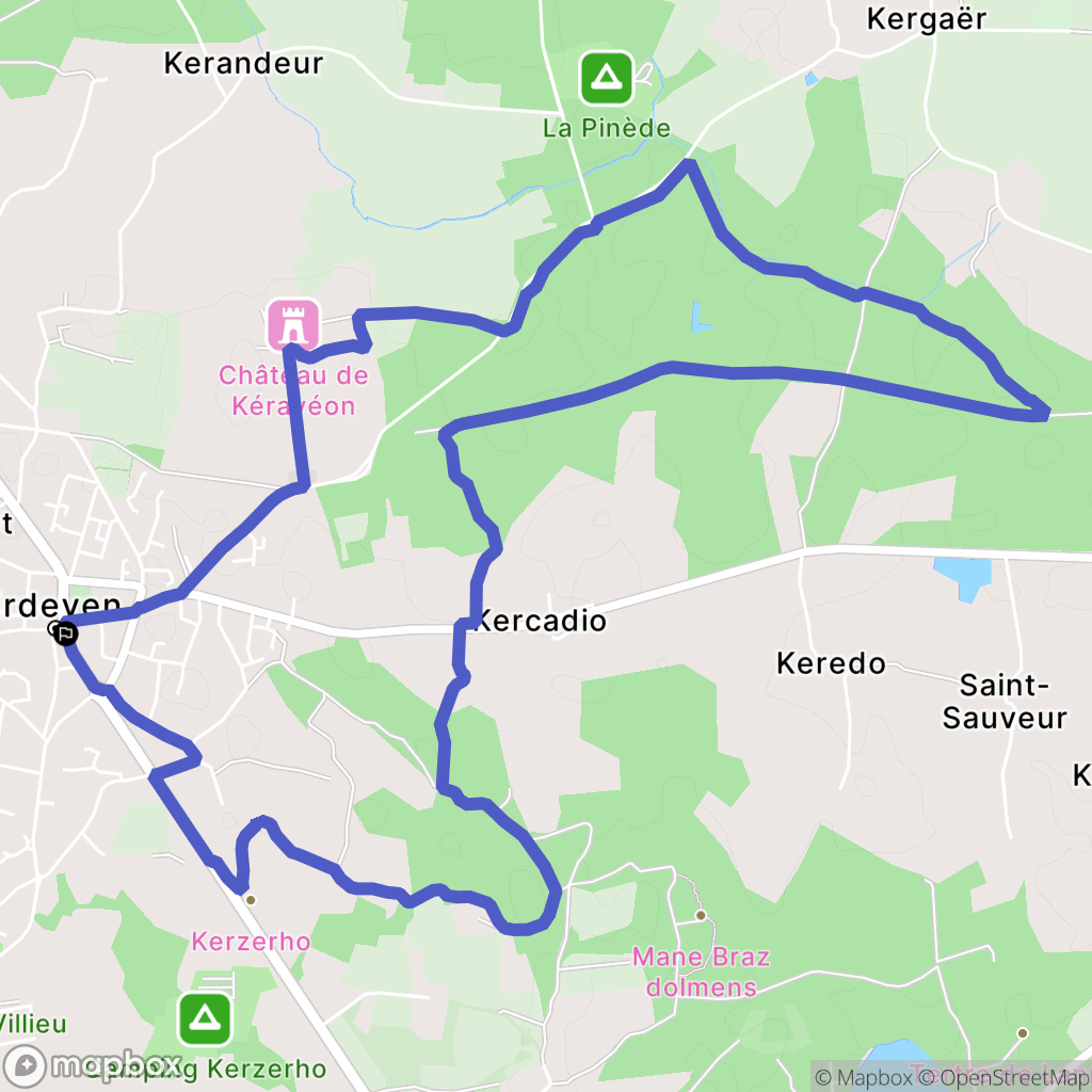 Erdeven : carte du parcours de randonnée - France