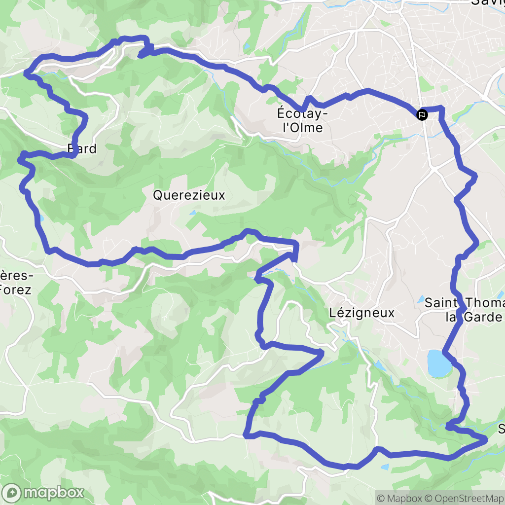 Montbrison : carte du parcours de randonnée - France