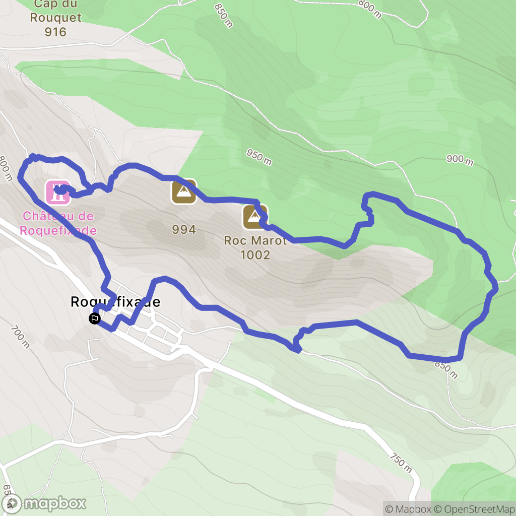Roquefixade : carte du parcours de randonnée - France