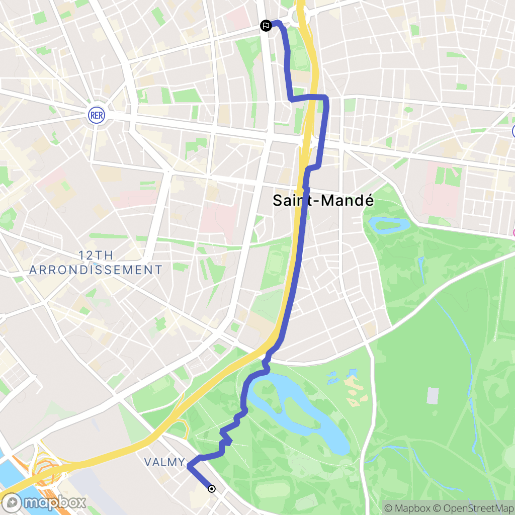 Charenton-le-Pont : carte du parcours de randonnée - France