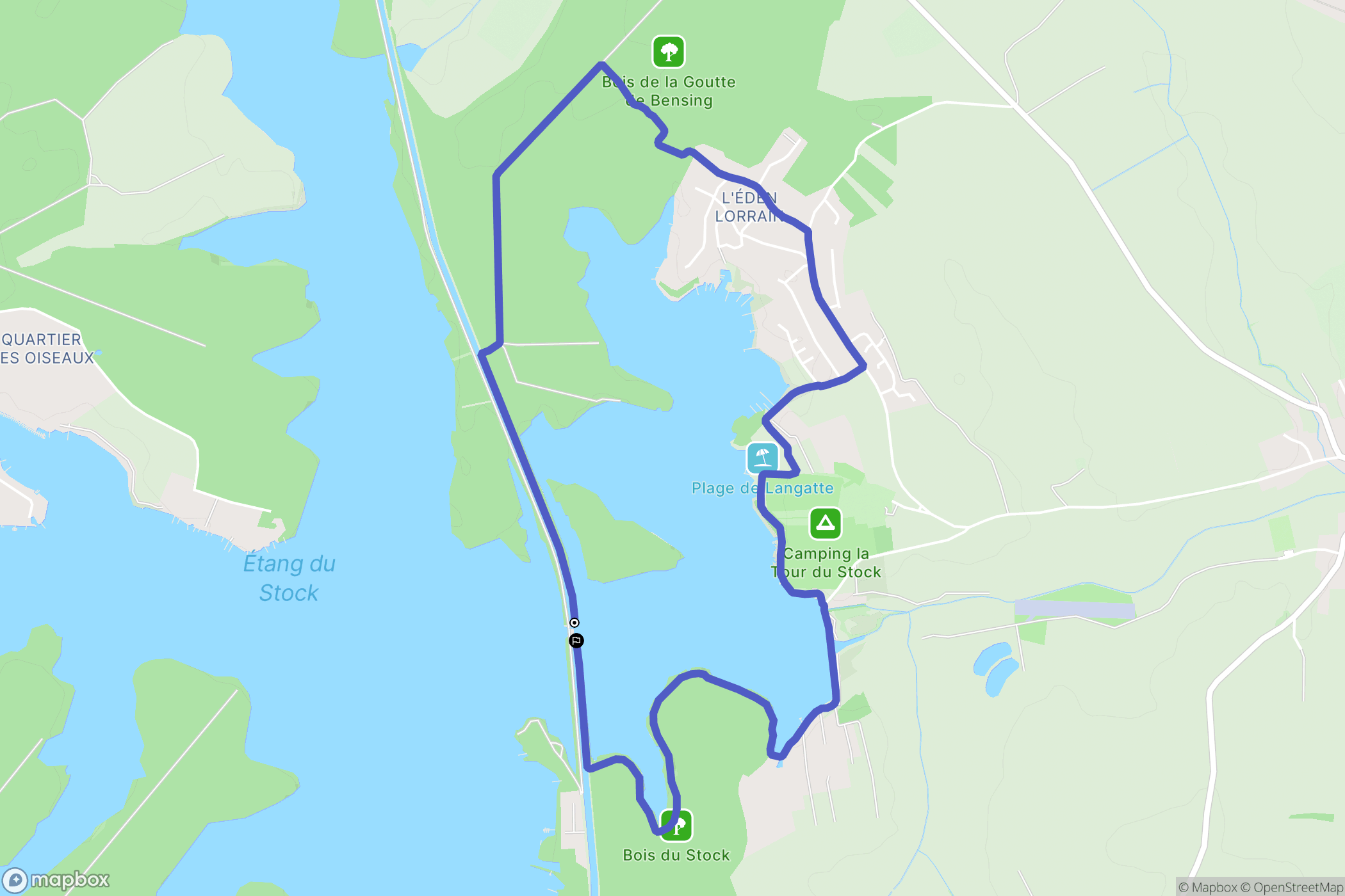 Langatte : carte du parcours de randonnée - France