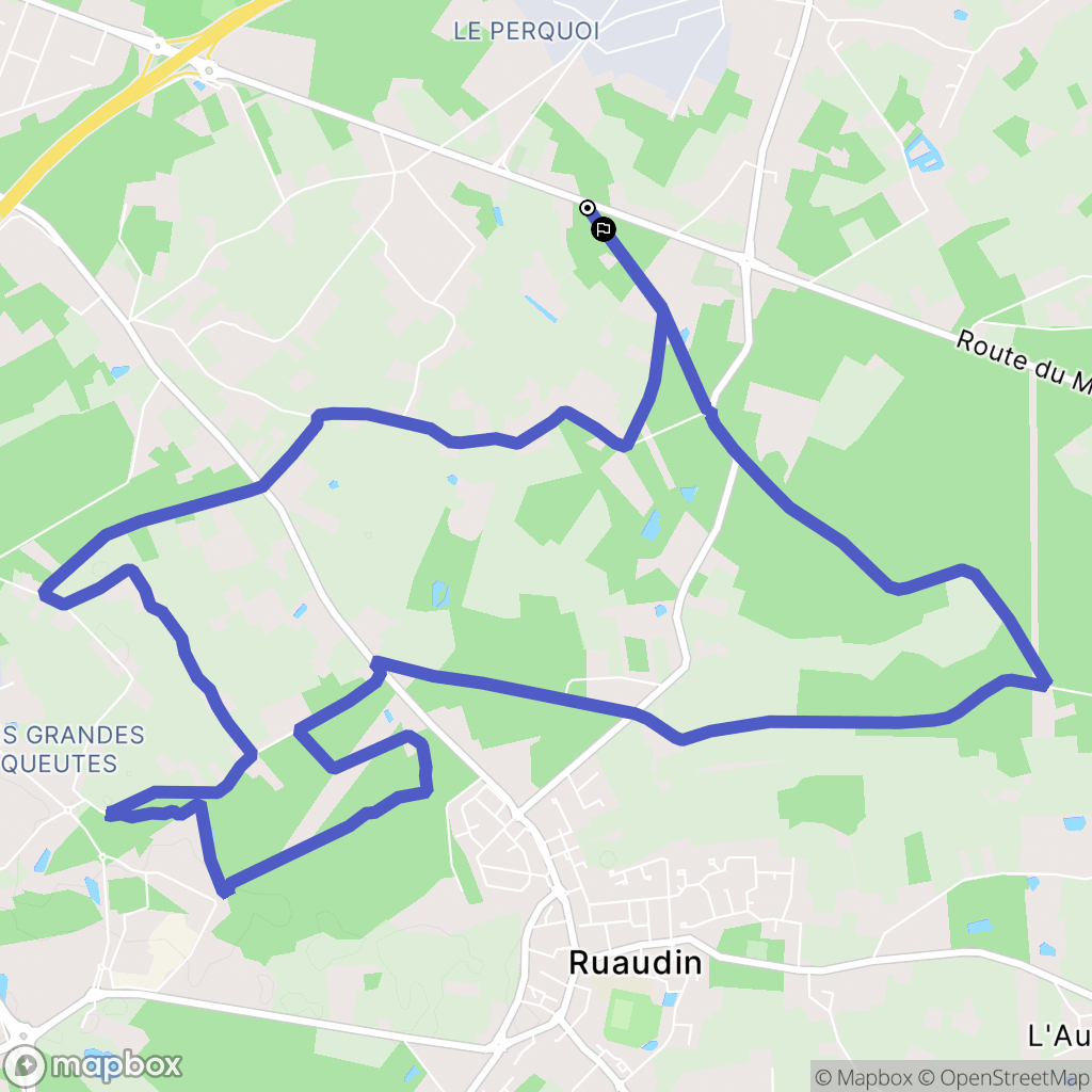 Changé : carte du parcours de randonnée - France