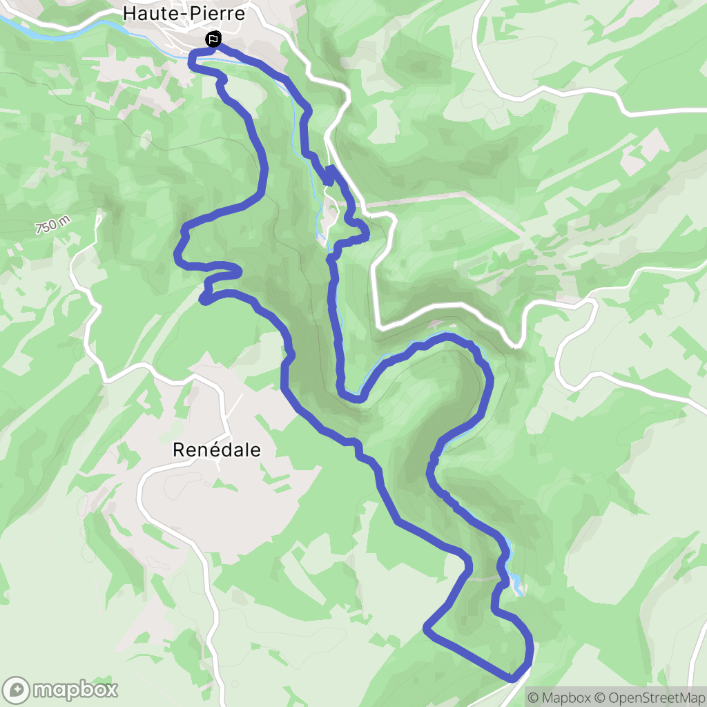 Mouthier-Haute-Pierre : carte du parcours de randonnée - France