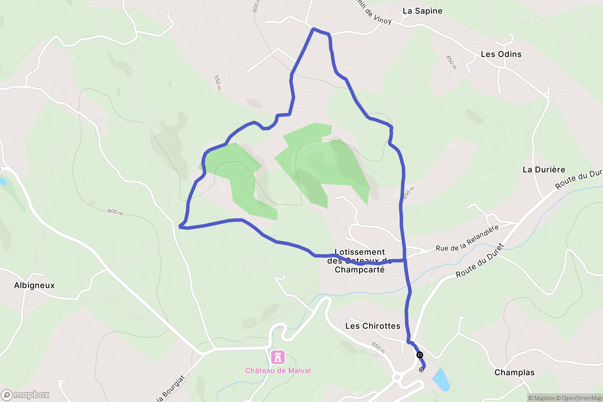 Saint-Héand : carte du parcours de randonnée - France