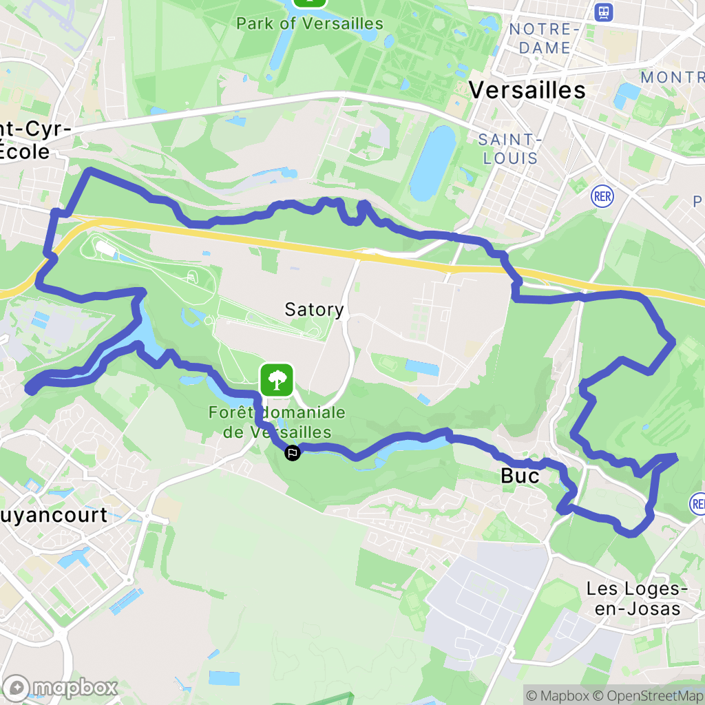Guyancourt : carte du parcours de randonnée - France