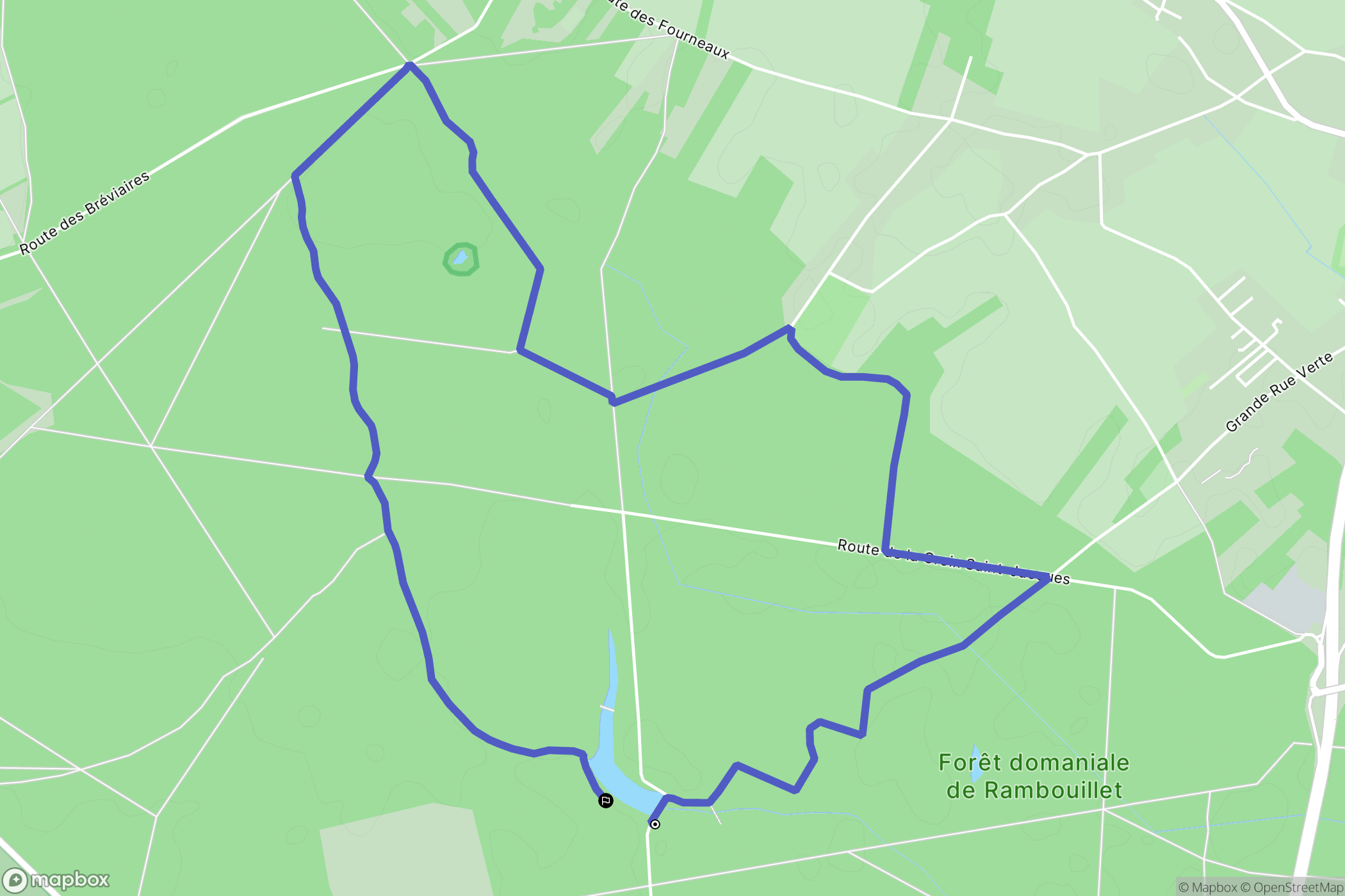 Rambouillet : carte du parcours de randonnée - France