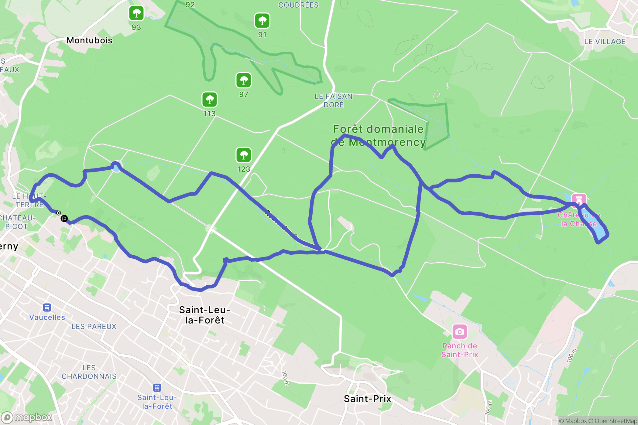Taverny : carte du parcours de randonnée - France