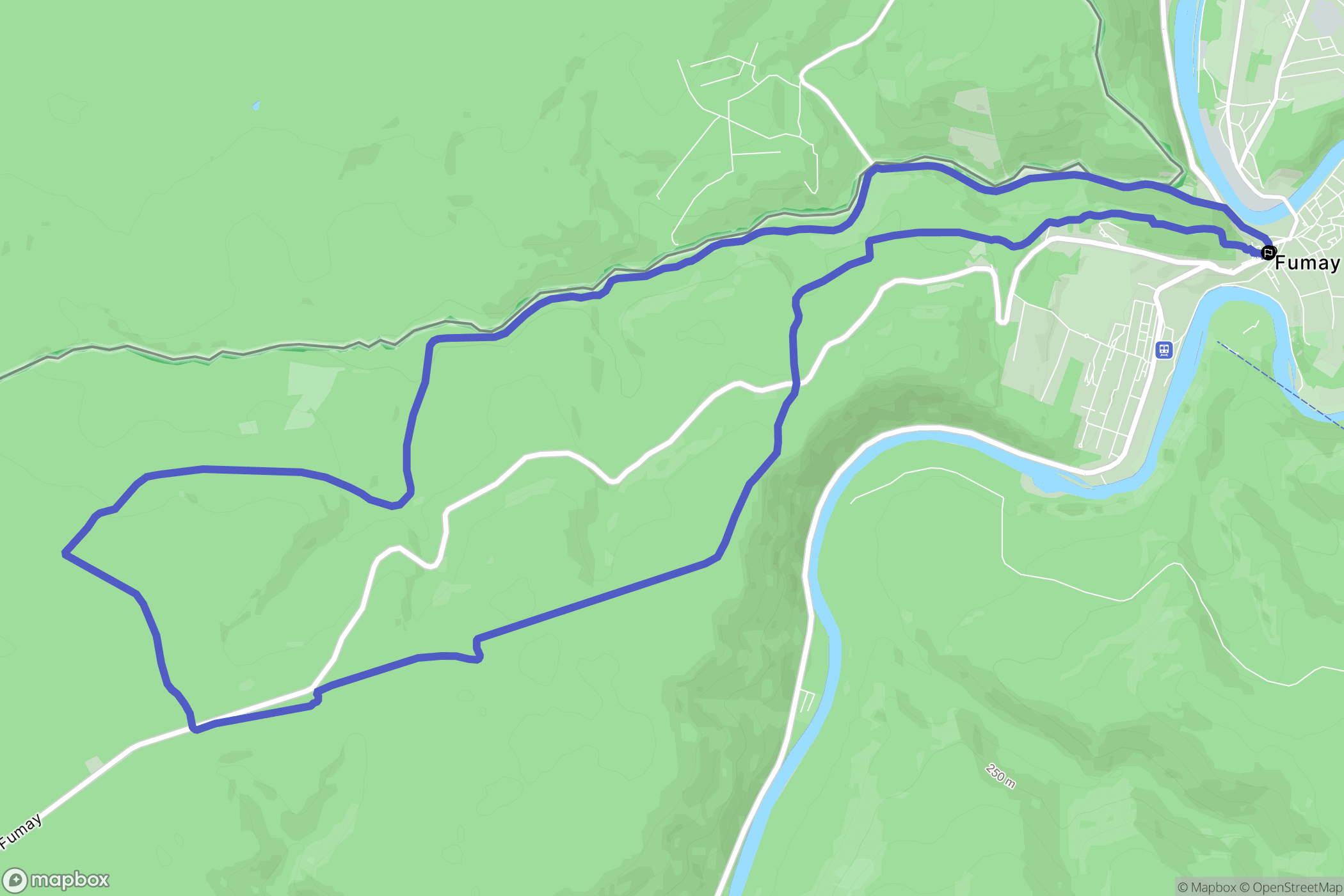 Fumay : carte du parcours de randonnée - France