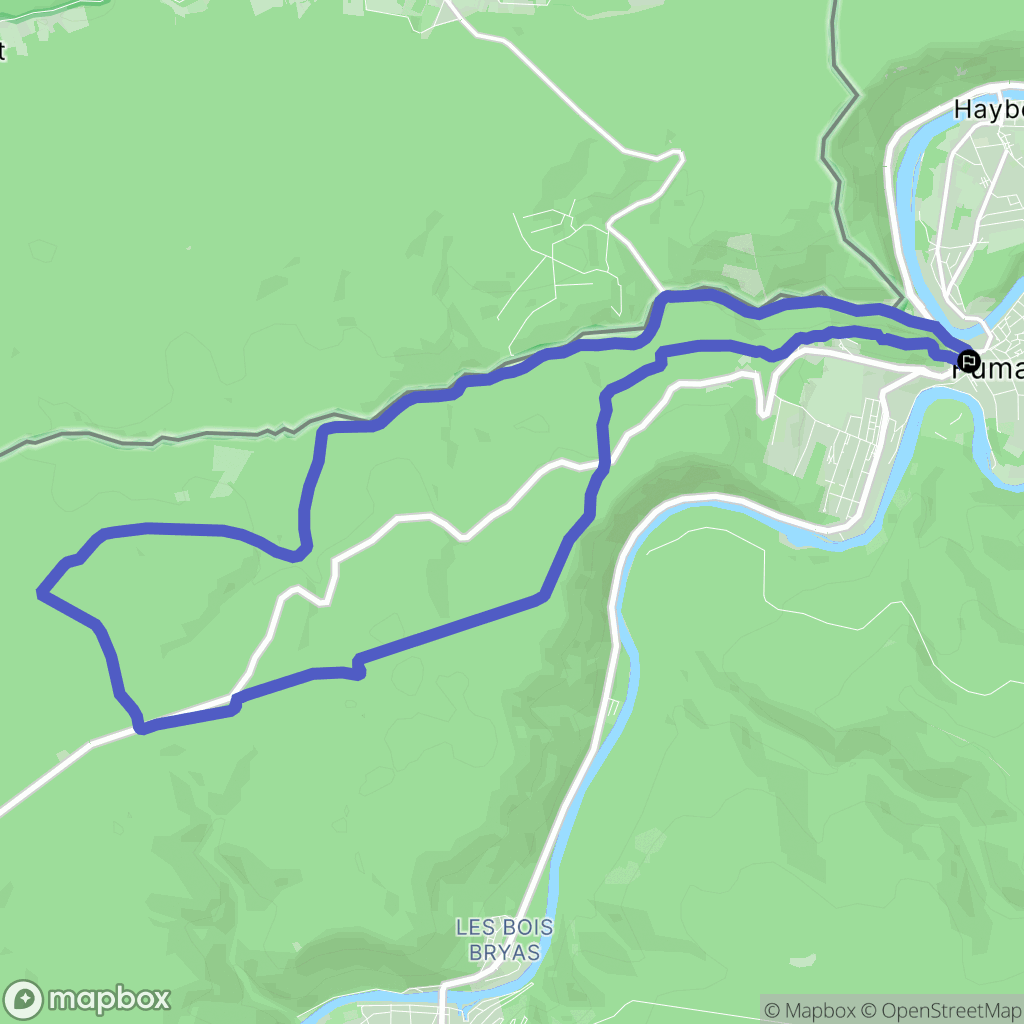 Fumay : carte du parcours de randonnée - France