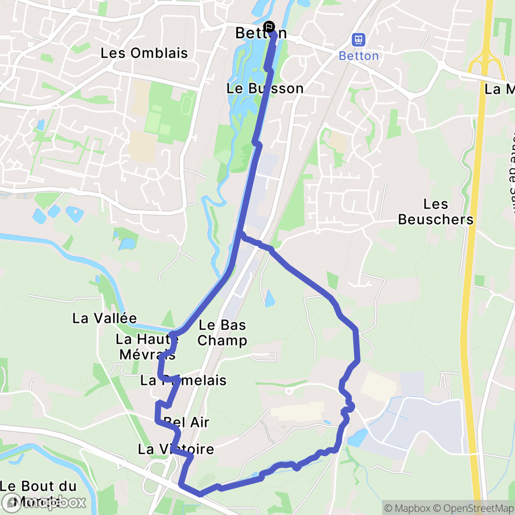Betton : carte du parcours de randonnée - France
