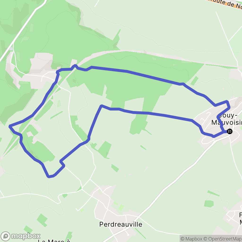 Jouy-Mauvoisin : carte du parcours de randonnée - France