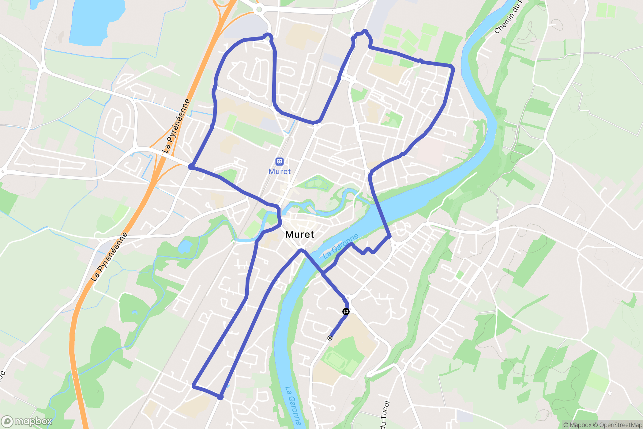 Muret : carte du parcours de randonnée - France