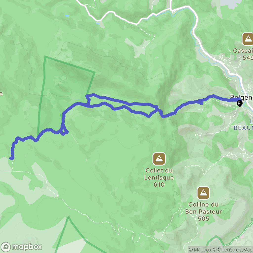 Belgentier : carte du parcours de randonnée - France