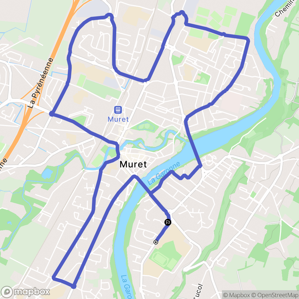 Muret : carte du parcours de randonnée - France