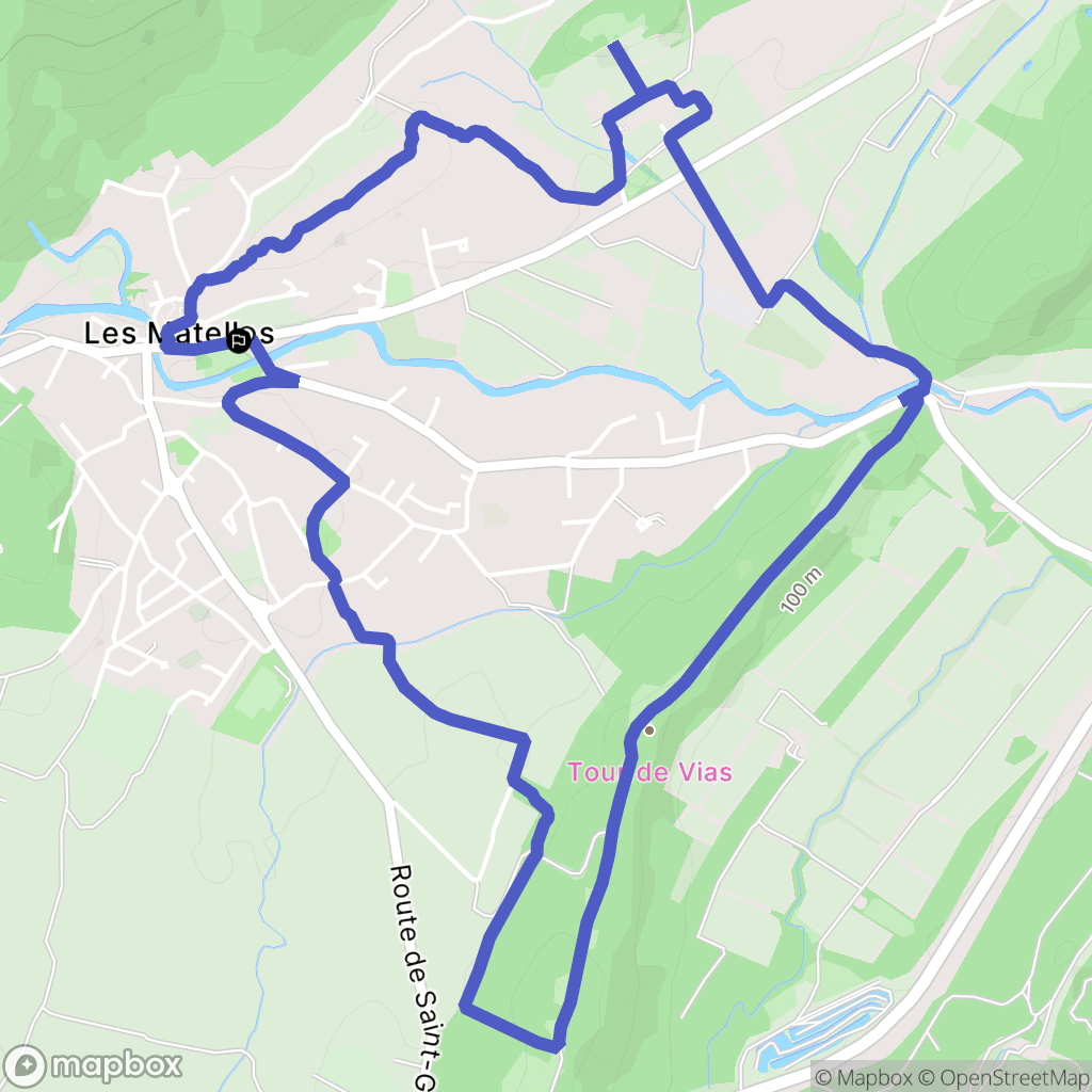 Les Matelles : carte du parcours de randonnée - France