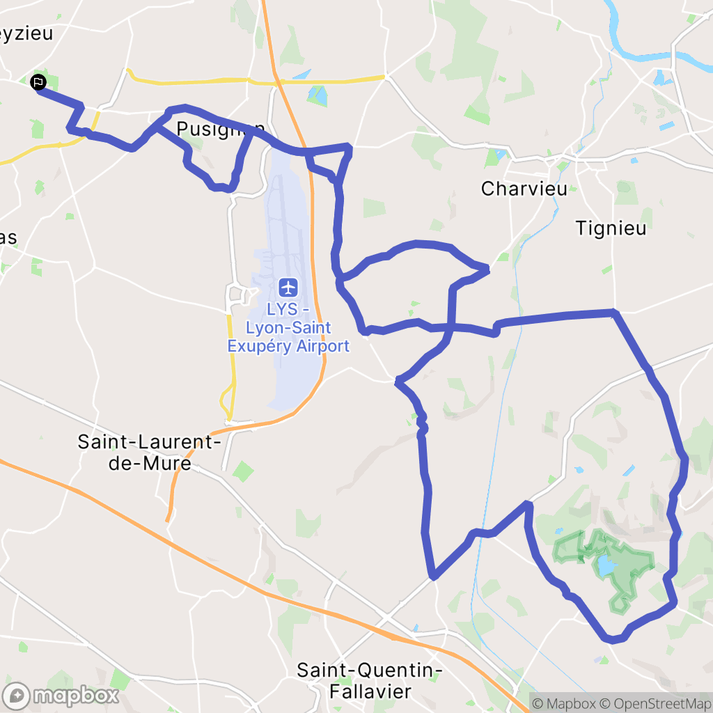 Meyzieu : carte du parcours de randonnée - France