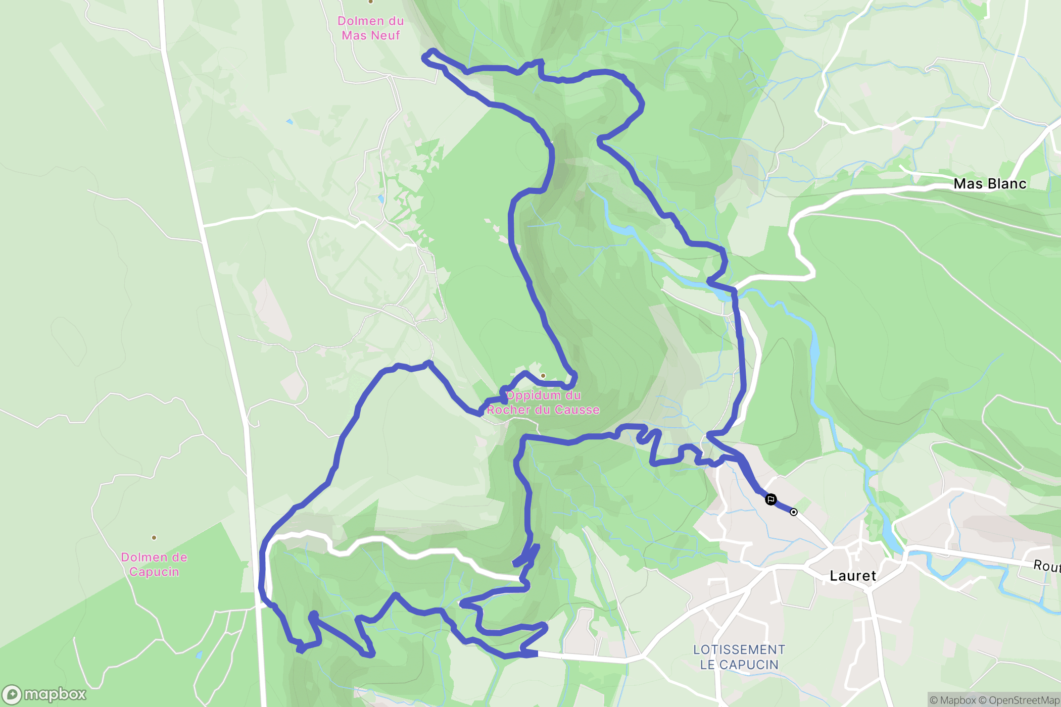 Lauret : carte du parcours de randonnée - France