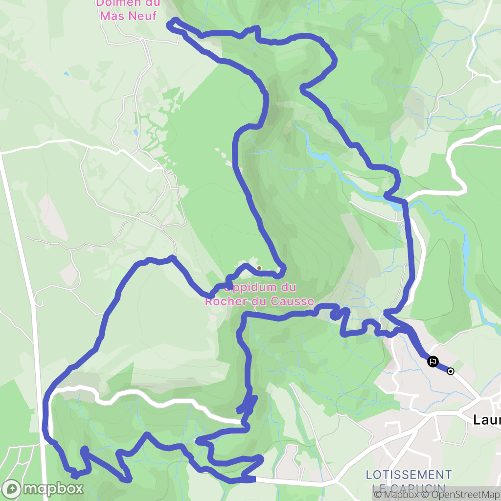 Lauret : carte du parcours de randonnée - France