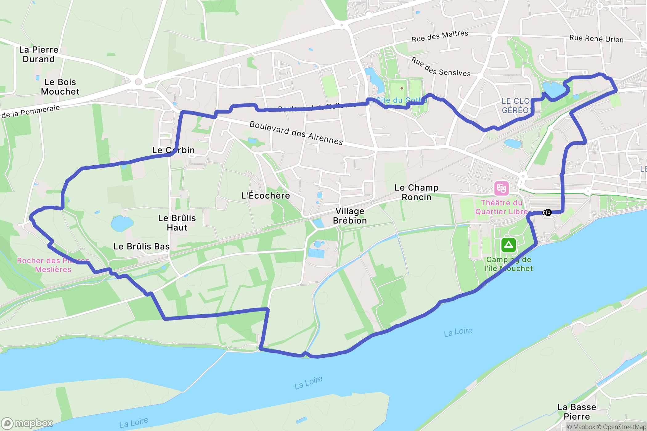 Ancenis-Saint-Géréon : carte du parcours de randonnée - France