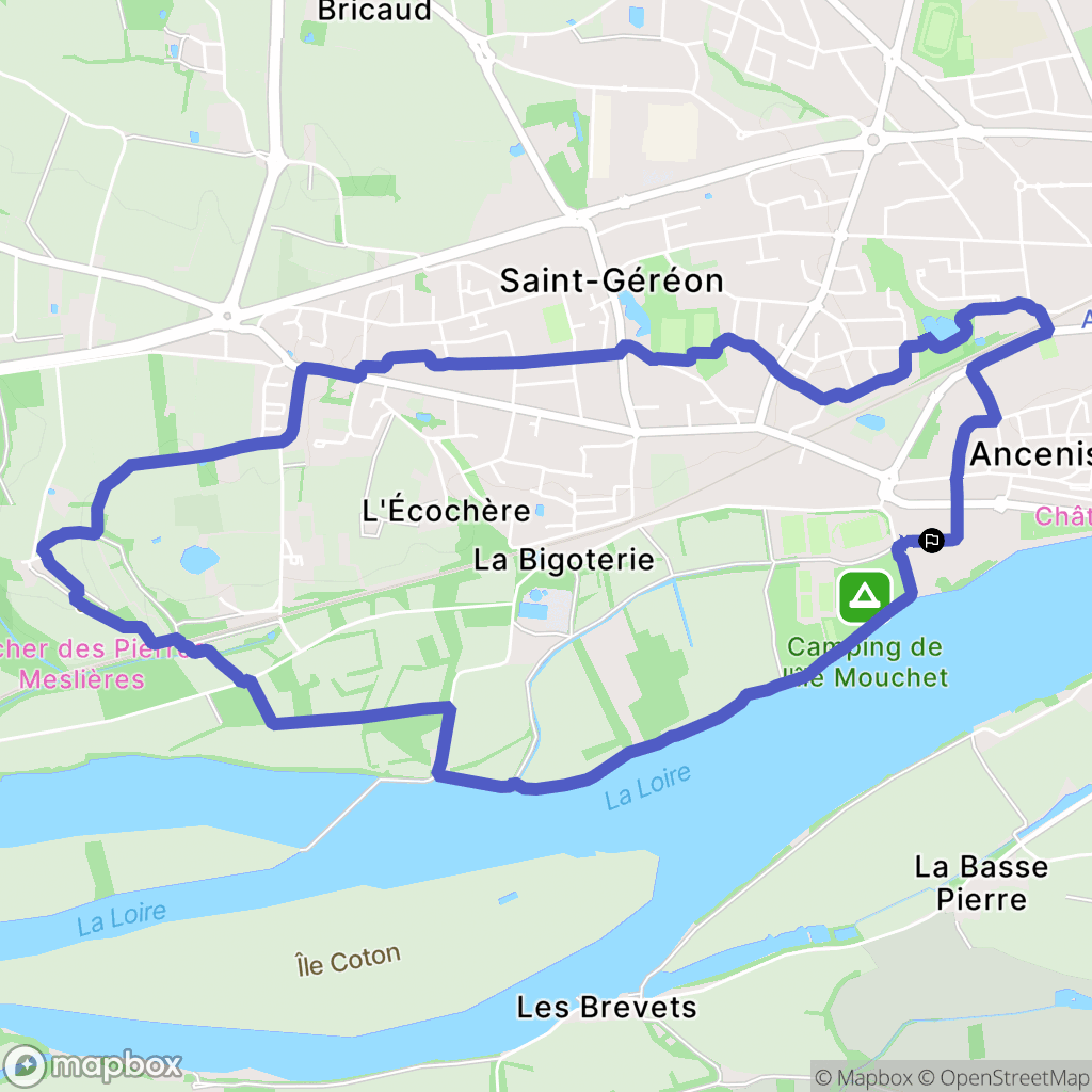 Ancenis-Saint-Géréon : carte du parcours de randonnée - France