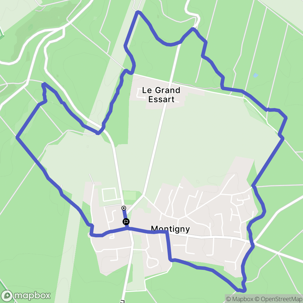 Montigny : carte du parcours de randonnée - France
