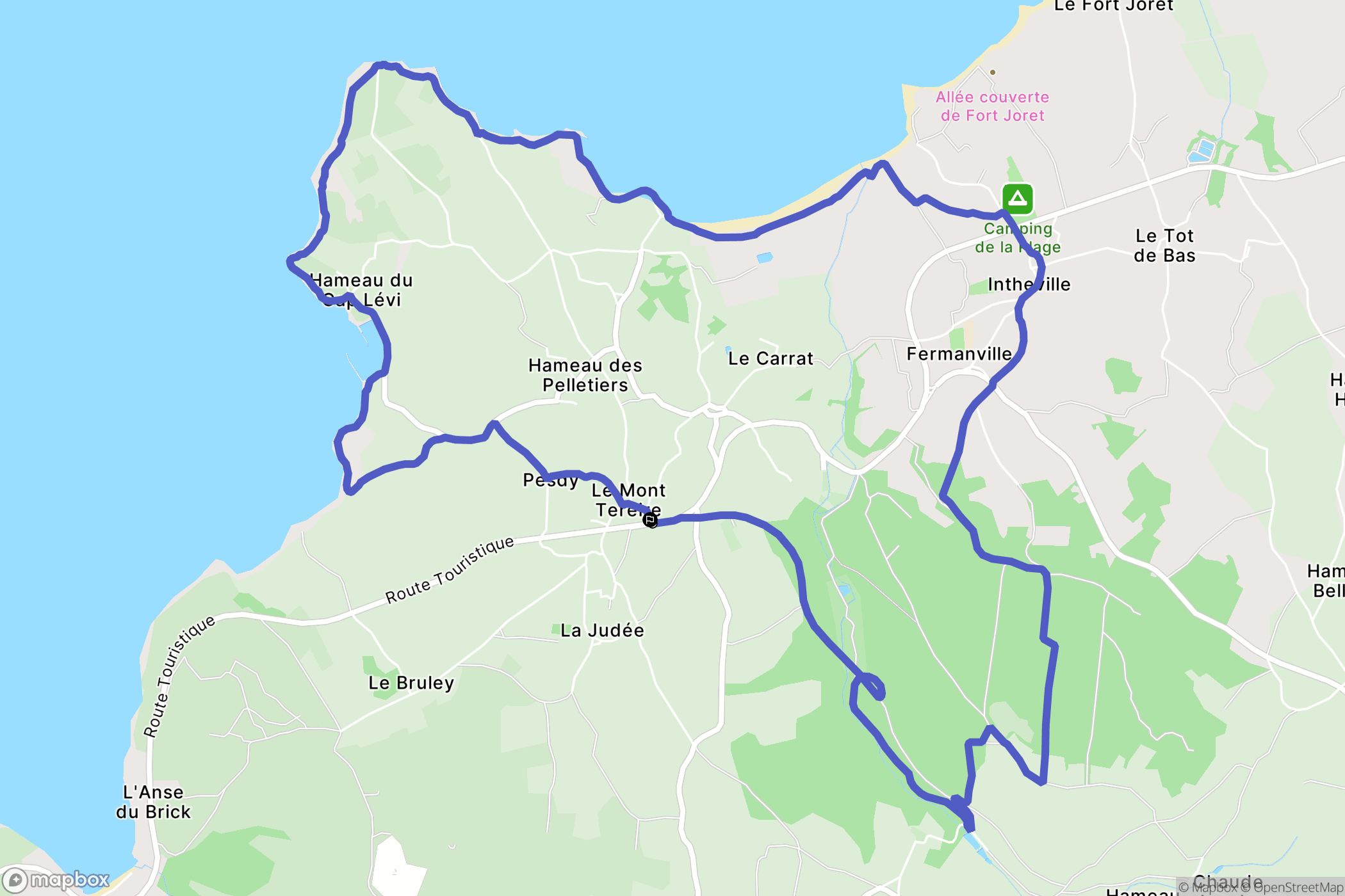 Fermanville : carte du parcours de randonnée - France