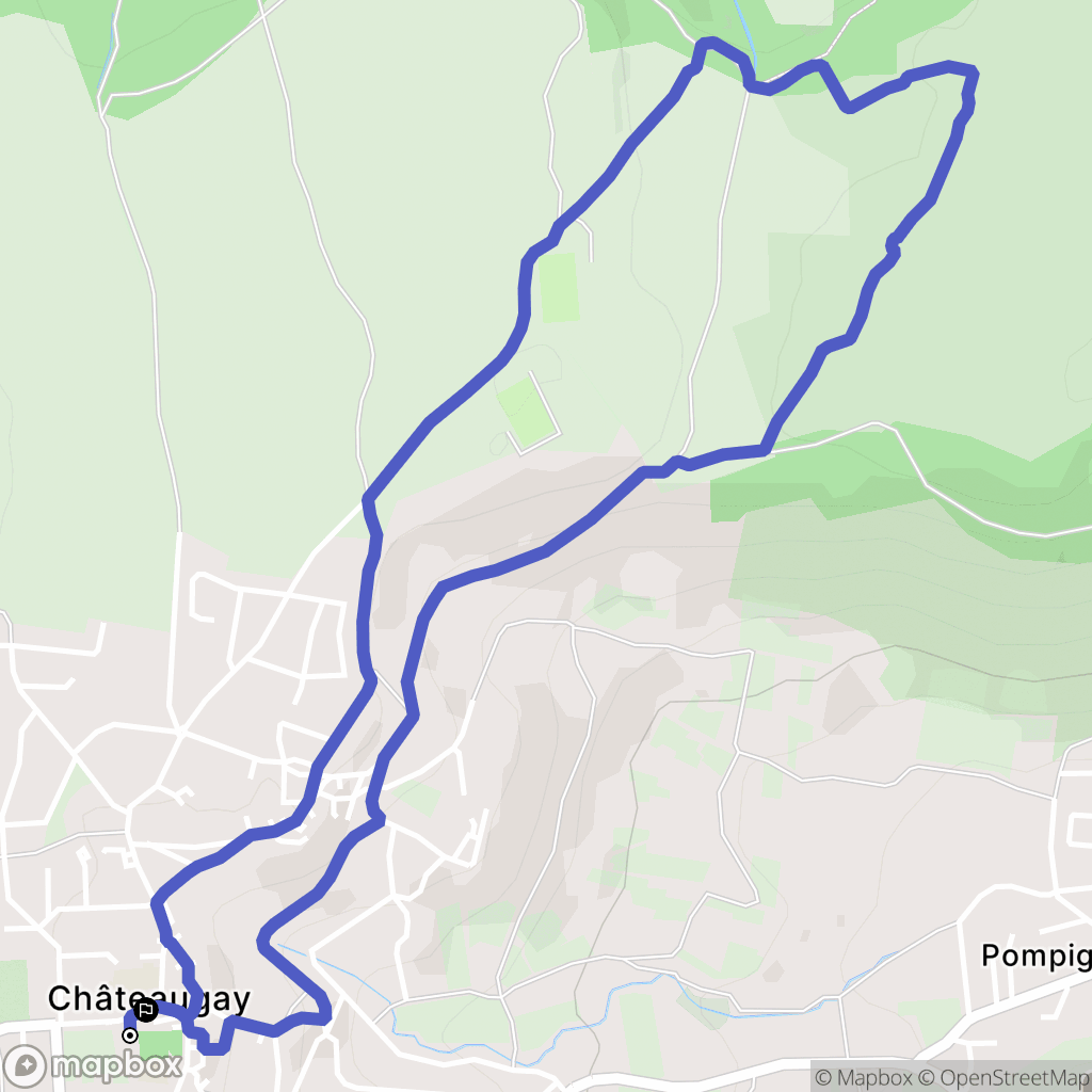 Châteaugay : carte du parcours de randonnée - France