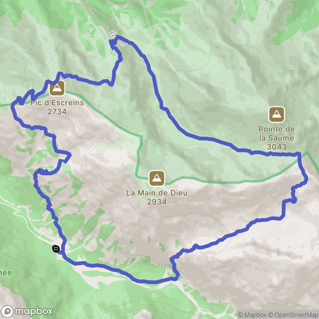 Vars : carte du parcours de randonnée - France