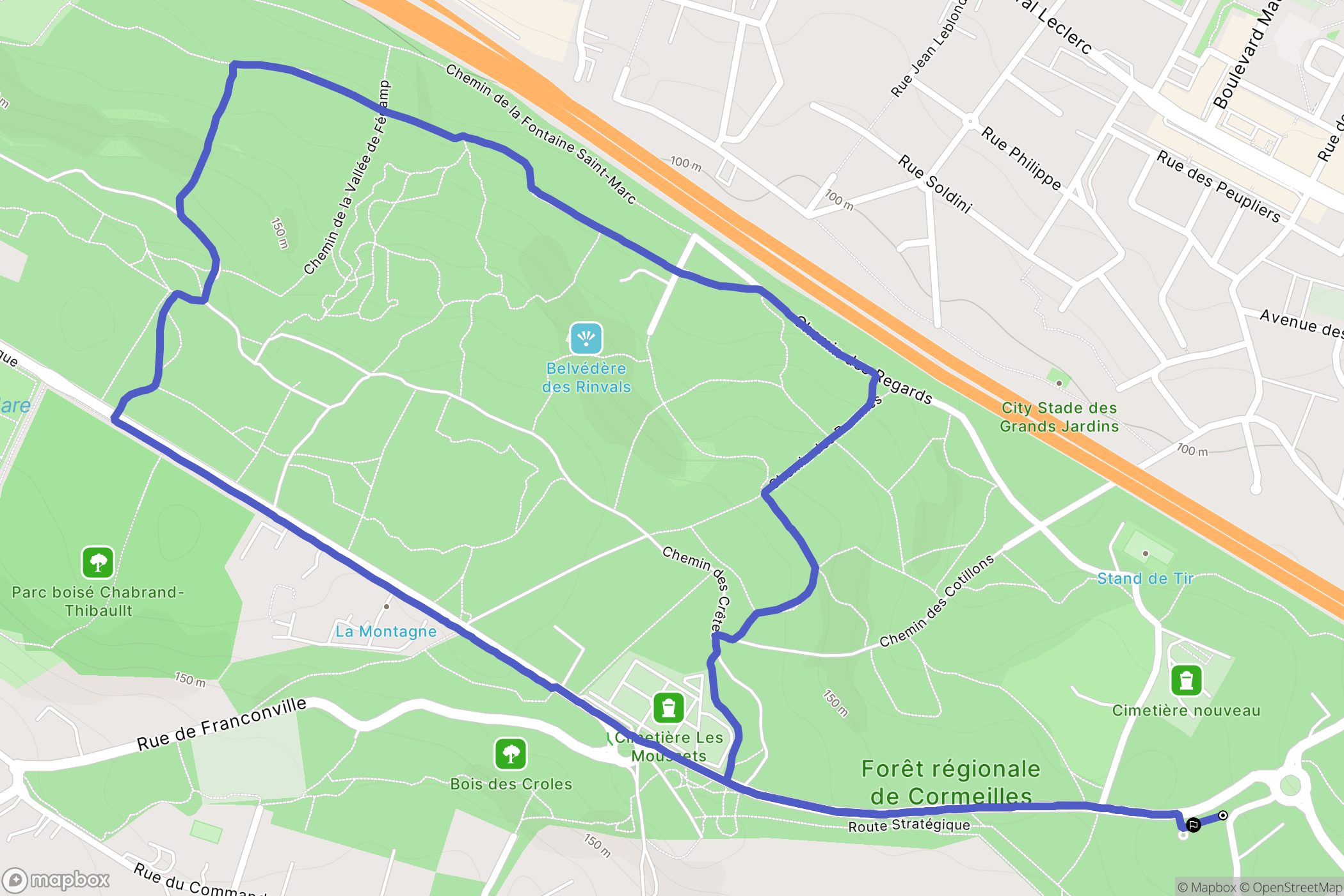 Cormeilles-en-Parisis : carte du parcours de randonnée - France