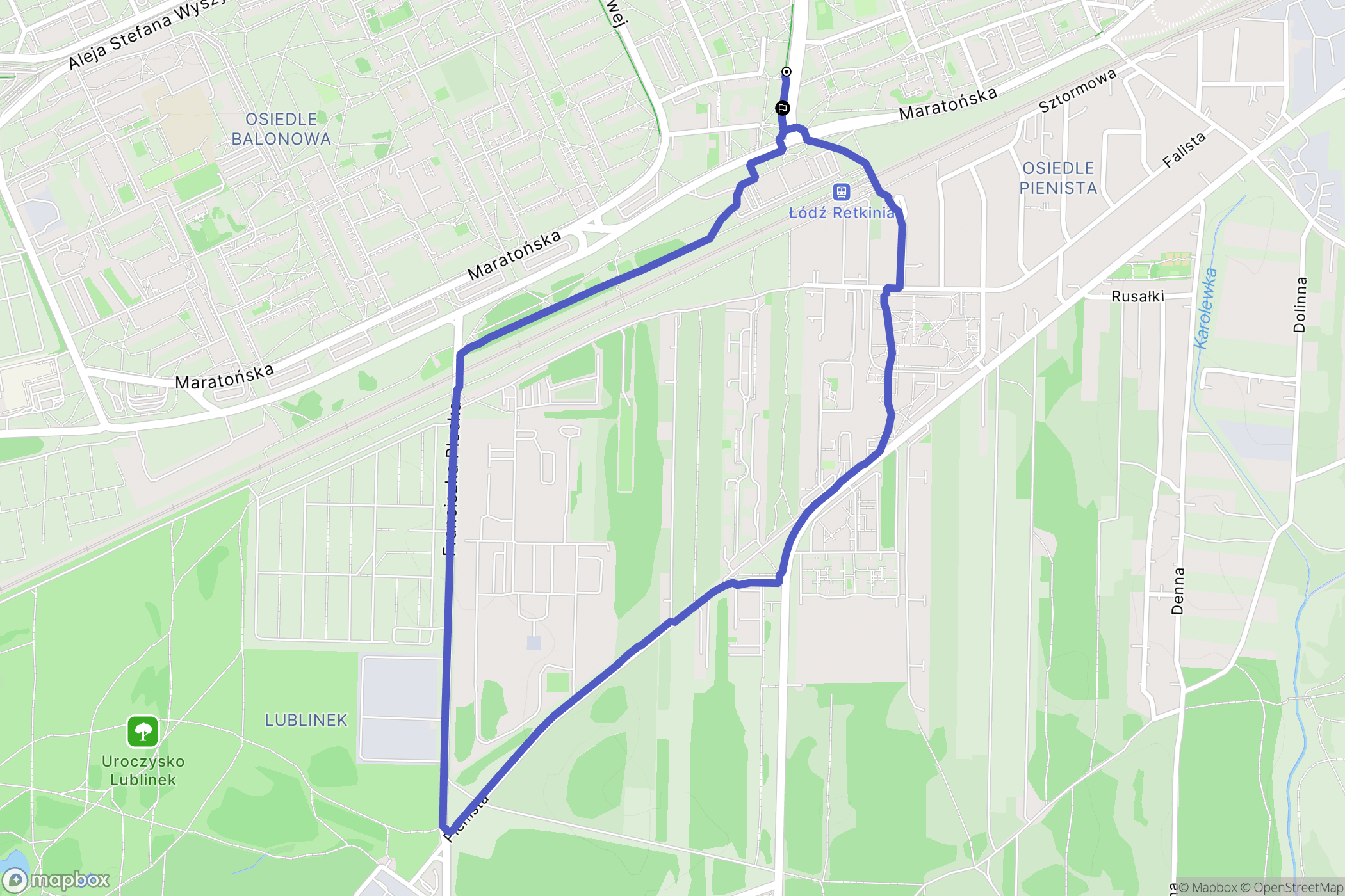 Łódź: mapa trasy - Poland