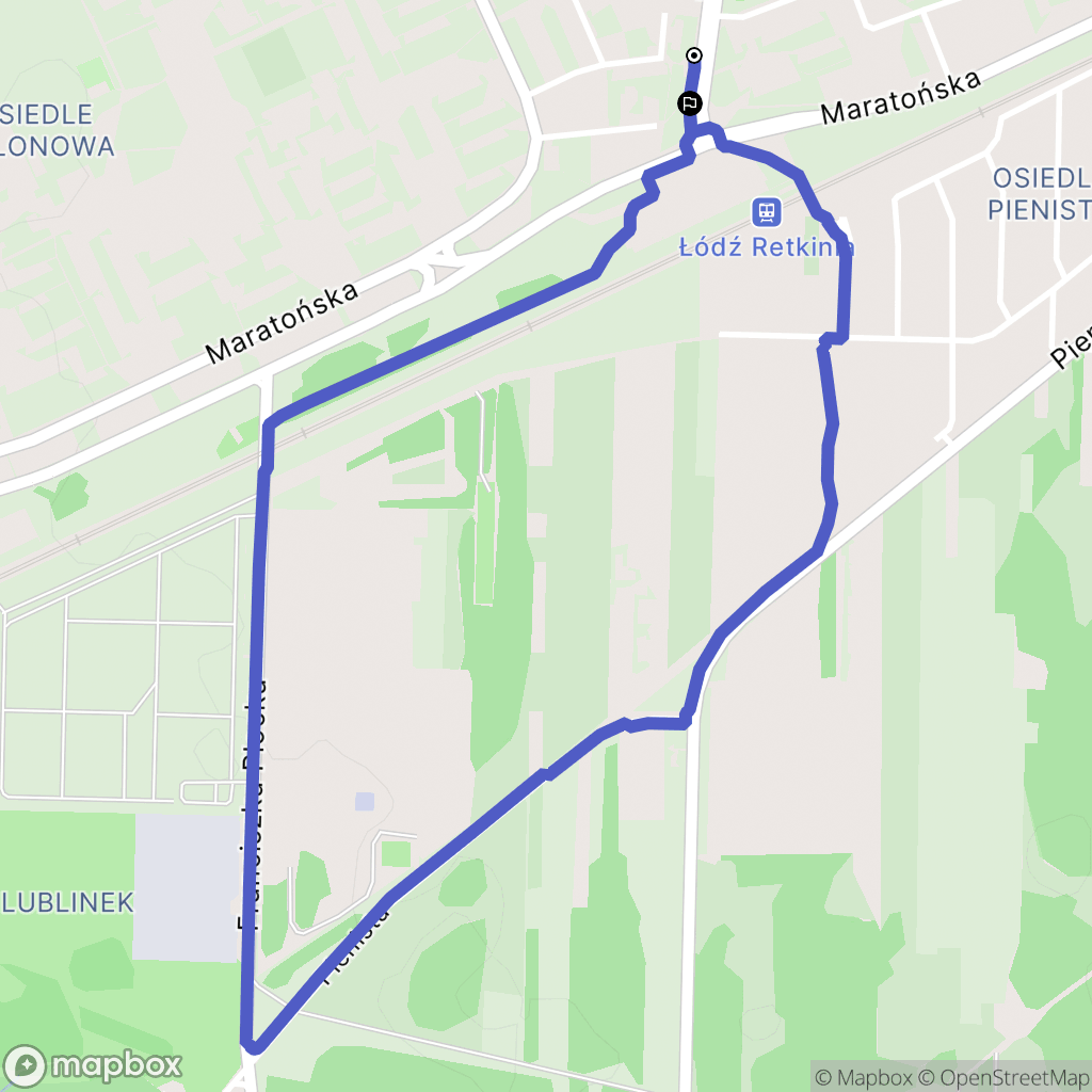 Łódź: mapa trasy - Poland