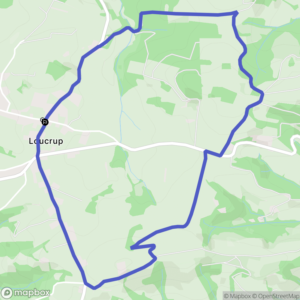 Loucrup : carte du parcours de randonnée - France