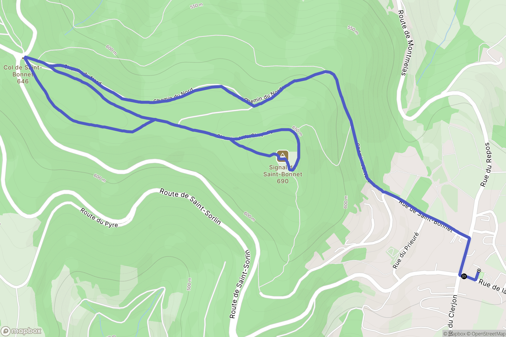 Montmelas-Saint-Sorlin : carte du parcours de randonnée - France