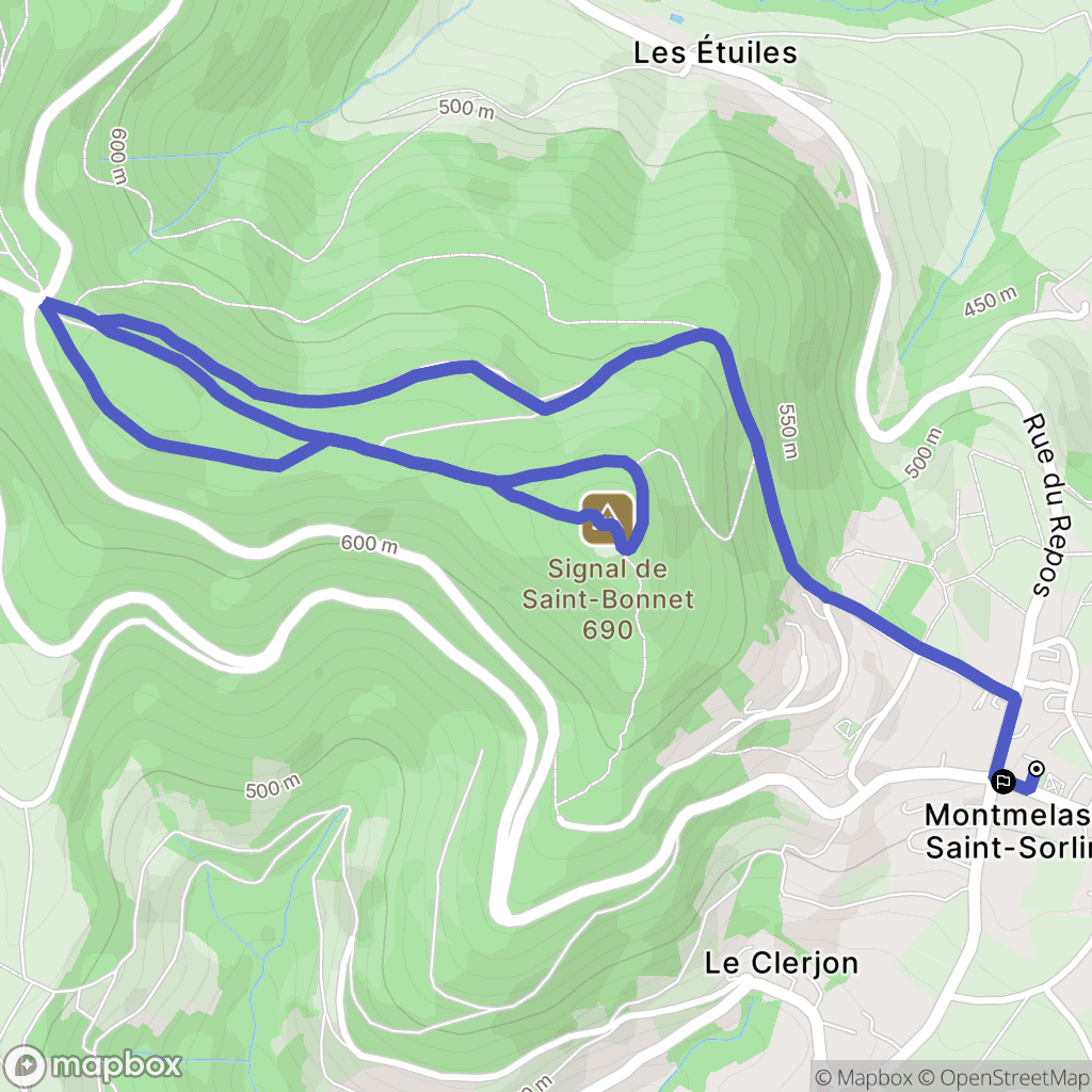 Montmelas-Saint-Sorlin : carte du parcours de randonnée - France