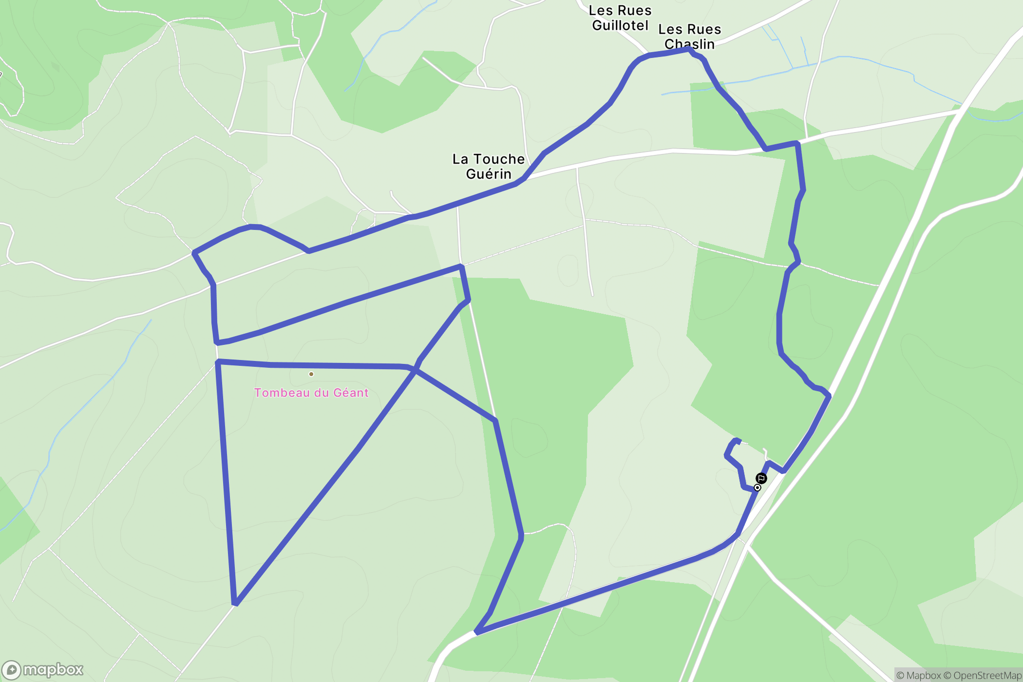 Campénéac : carte du parcours de randonnée - France