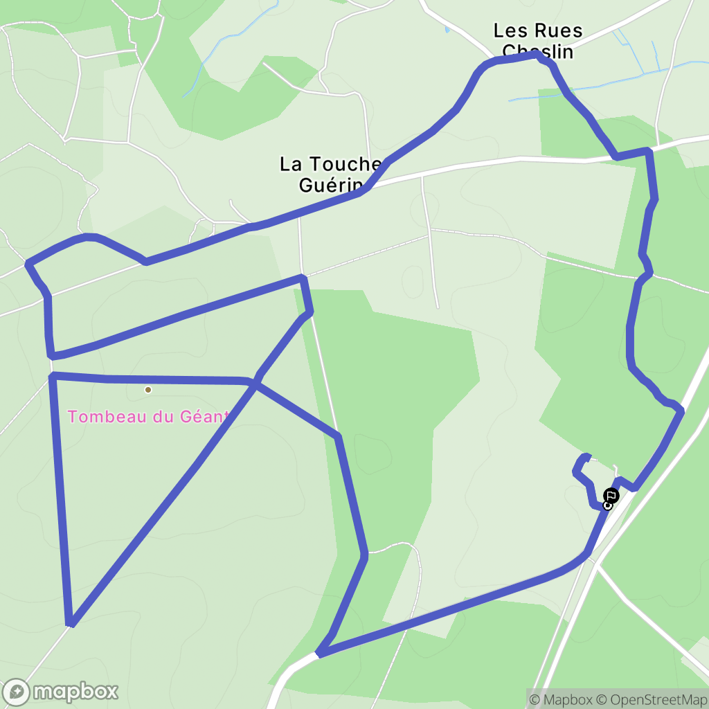 Campénéac : carte du parcours de randonnée - France