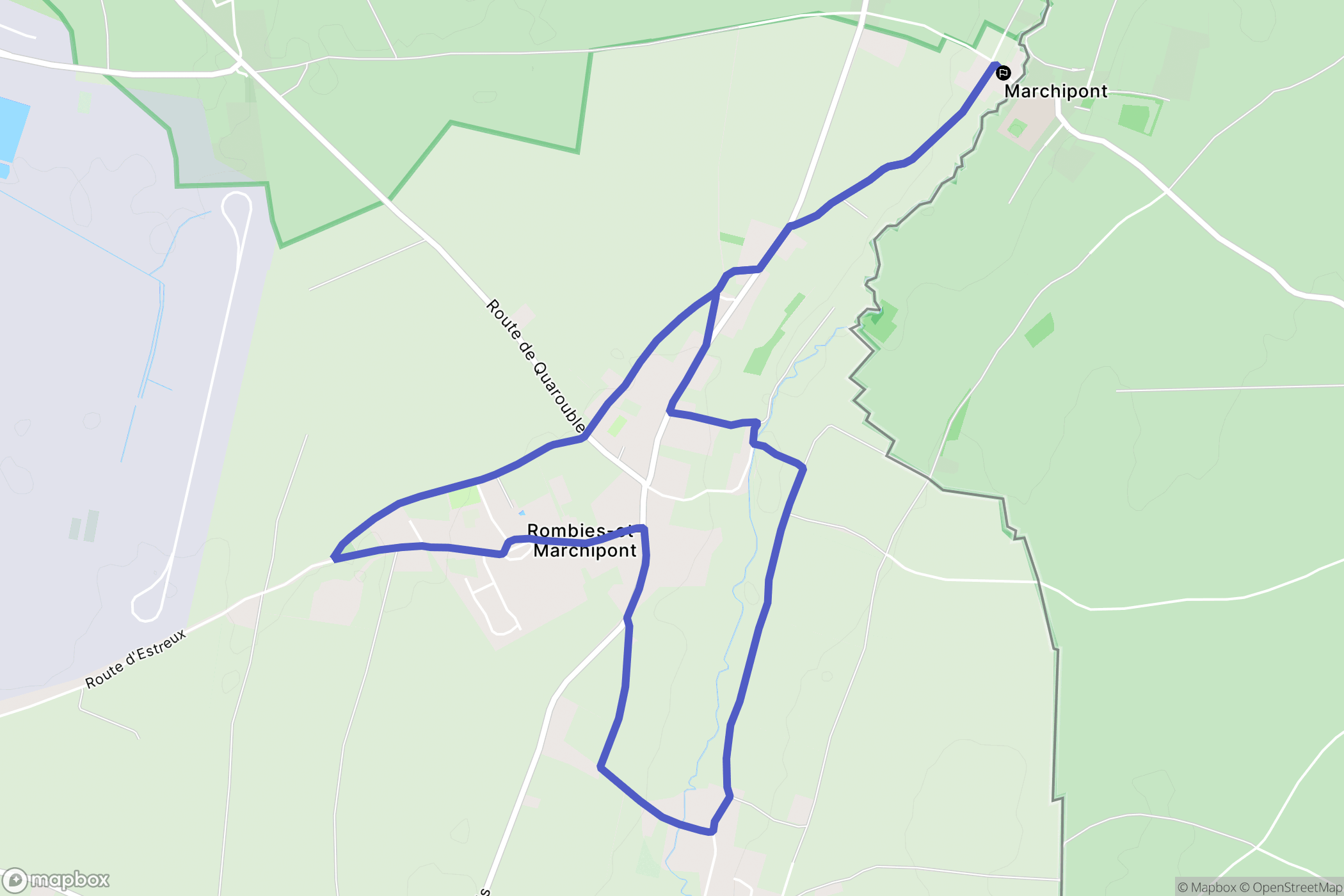 Marchipont : carte du parcours de randonnée - France