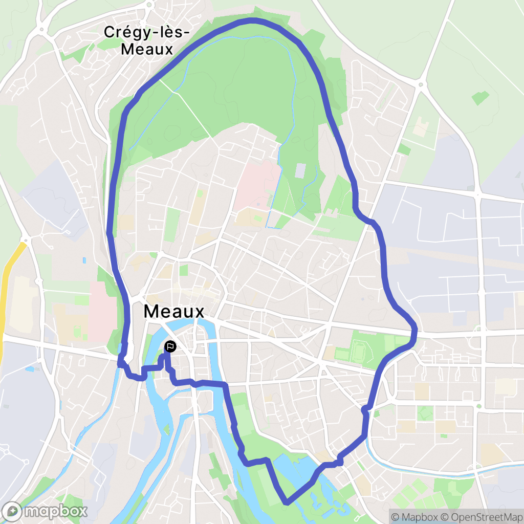 Meaux : carte du parcours de randonnée - France