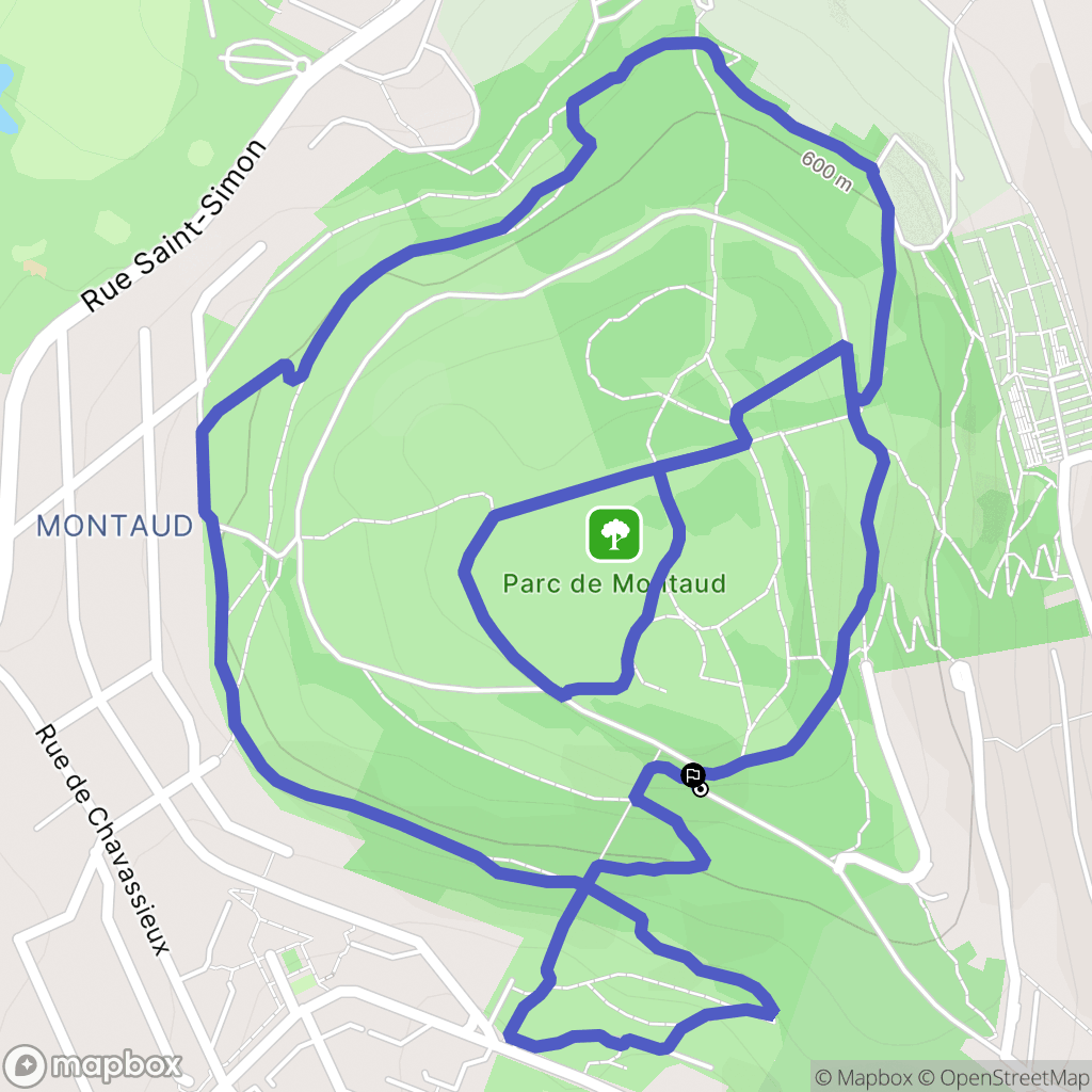 Saint-Étienne : carte du parcours de randonnée - France