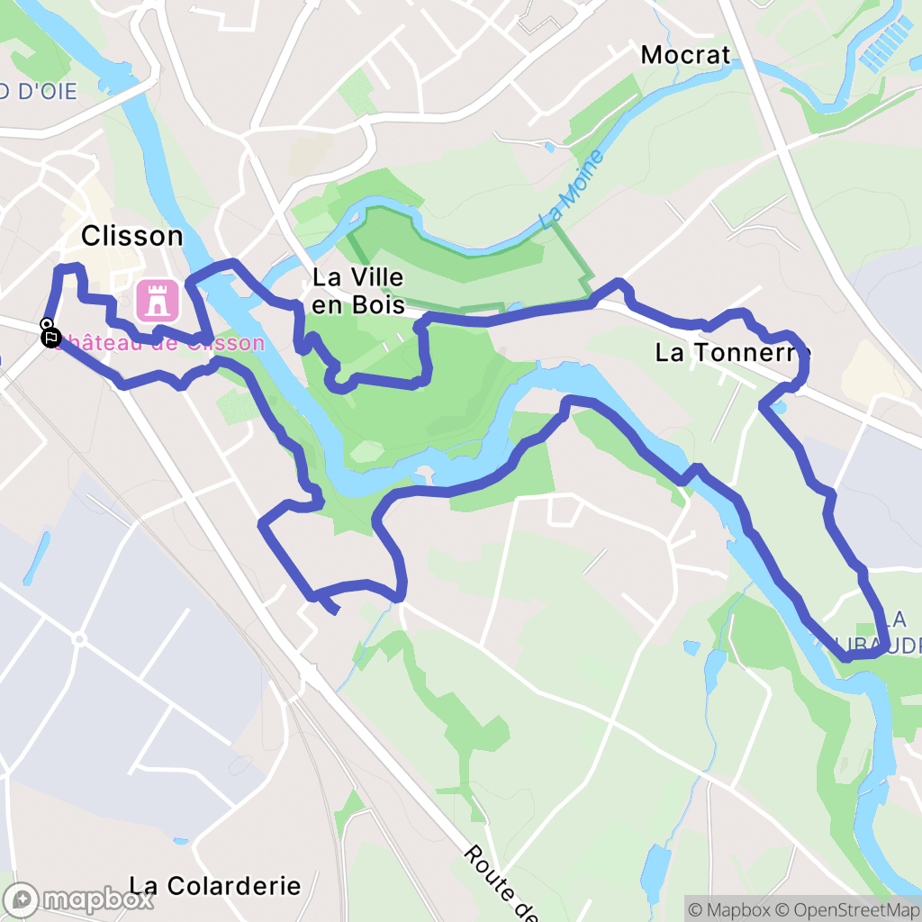 Clisson : carte du parcours de randonnée - France