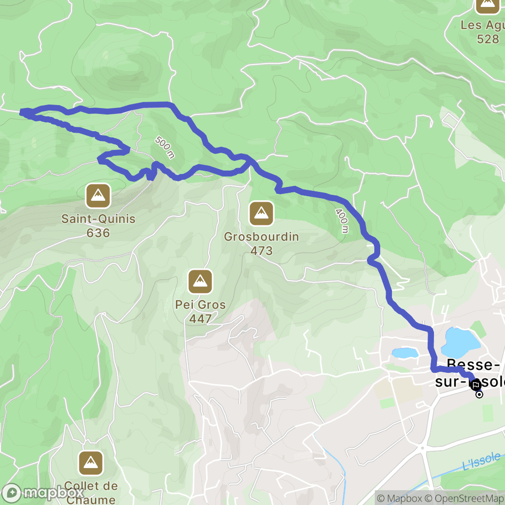 Besse-sur-Issole : carte du parcours de randonnée - France