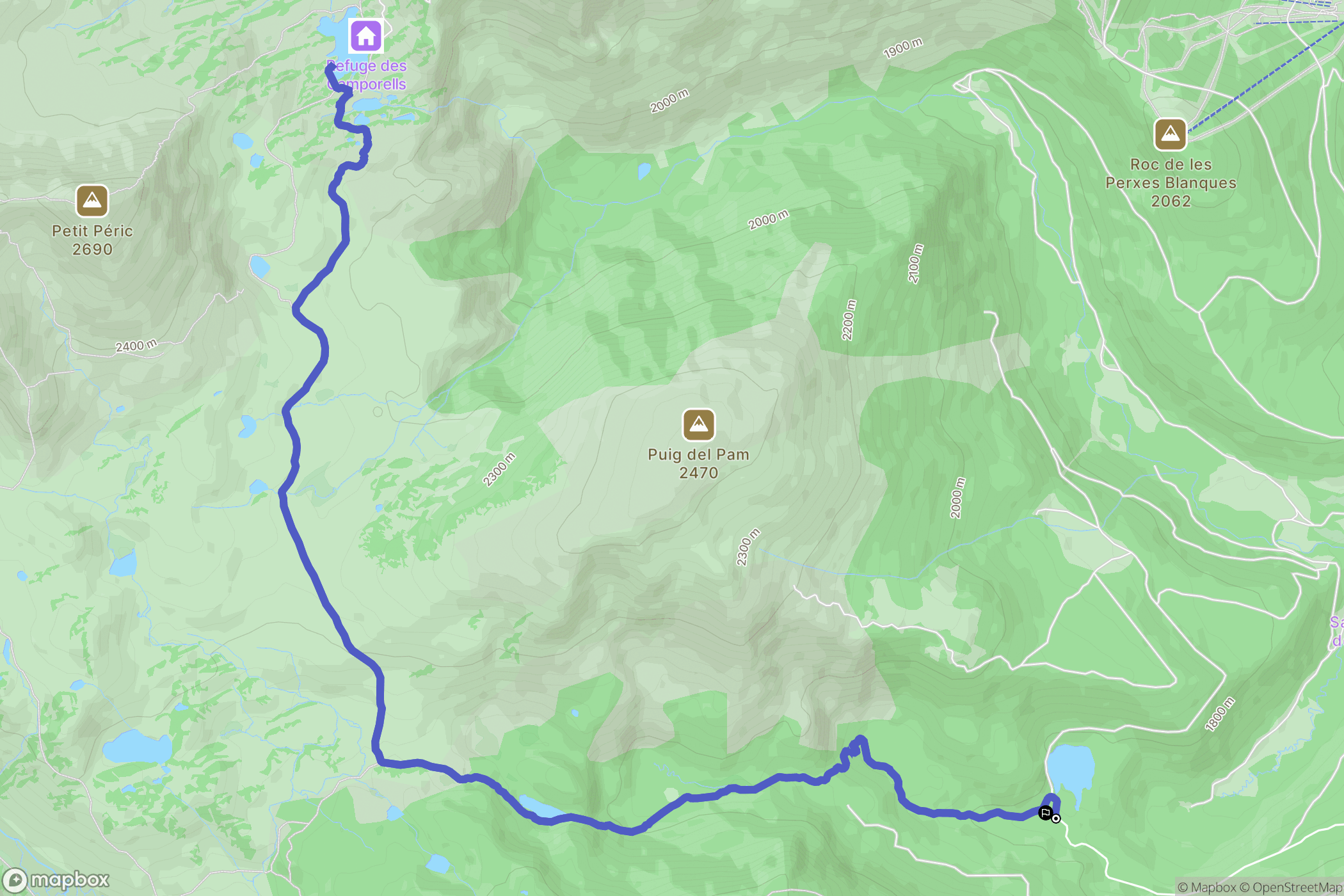 Les Angles : carte du parcours de randonnée - France