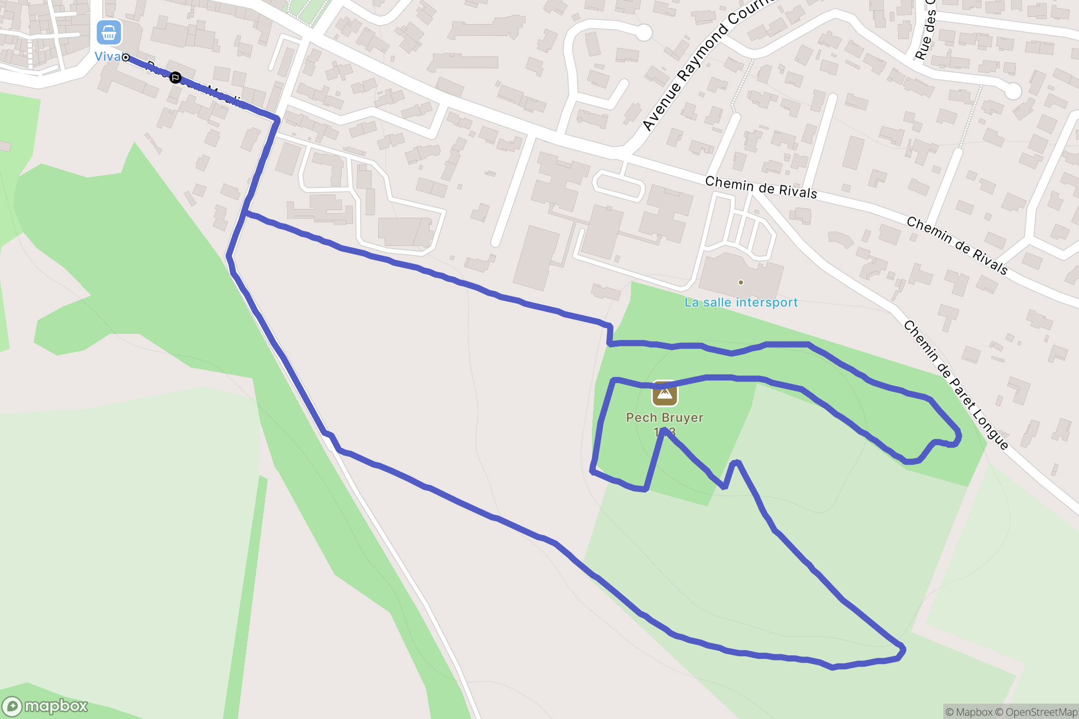 Pennautier : carte du parcours de randonnée - France