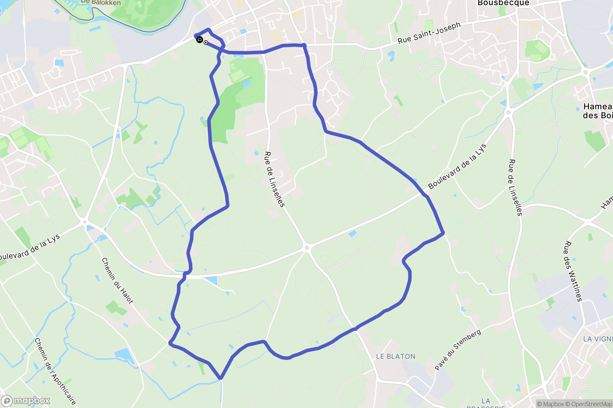 Wervicq-Sud : carte du parcours de randonnée - France
