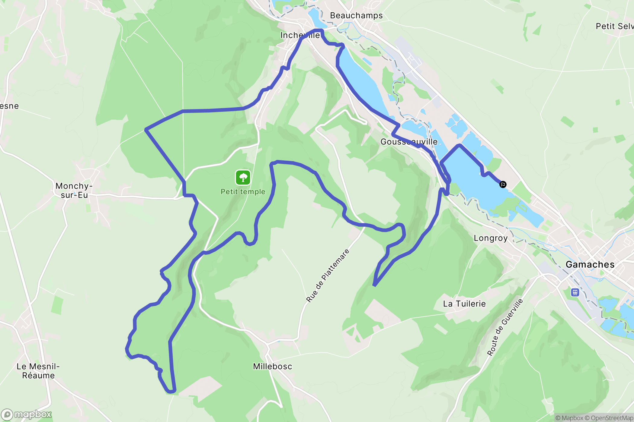 Gamaches : carte du parcours de randonnée - France