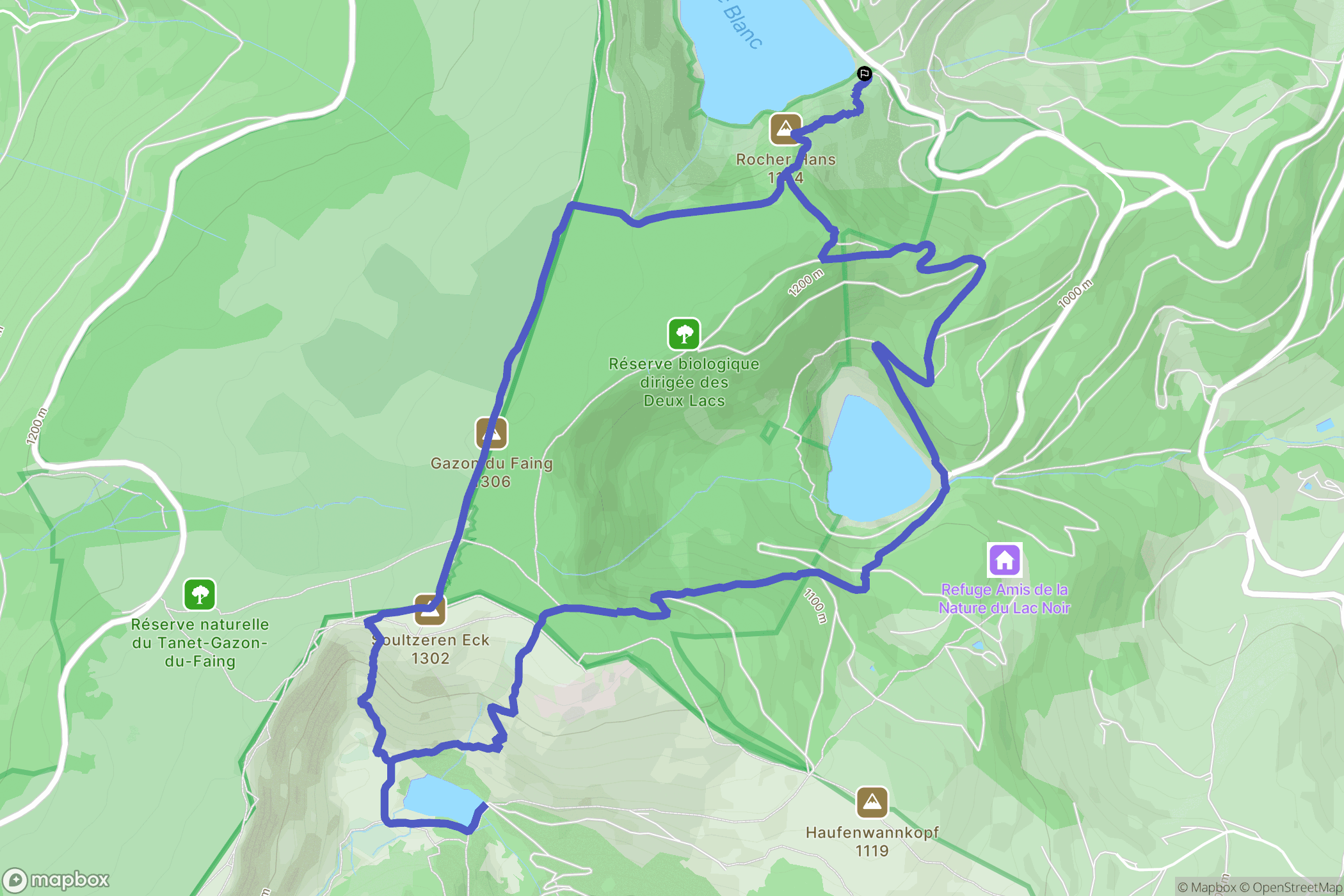 Orbey : carte du parcours de randonnée - France
