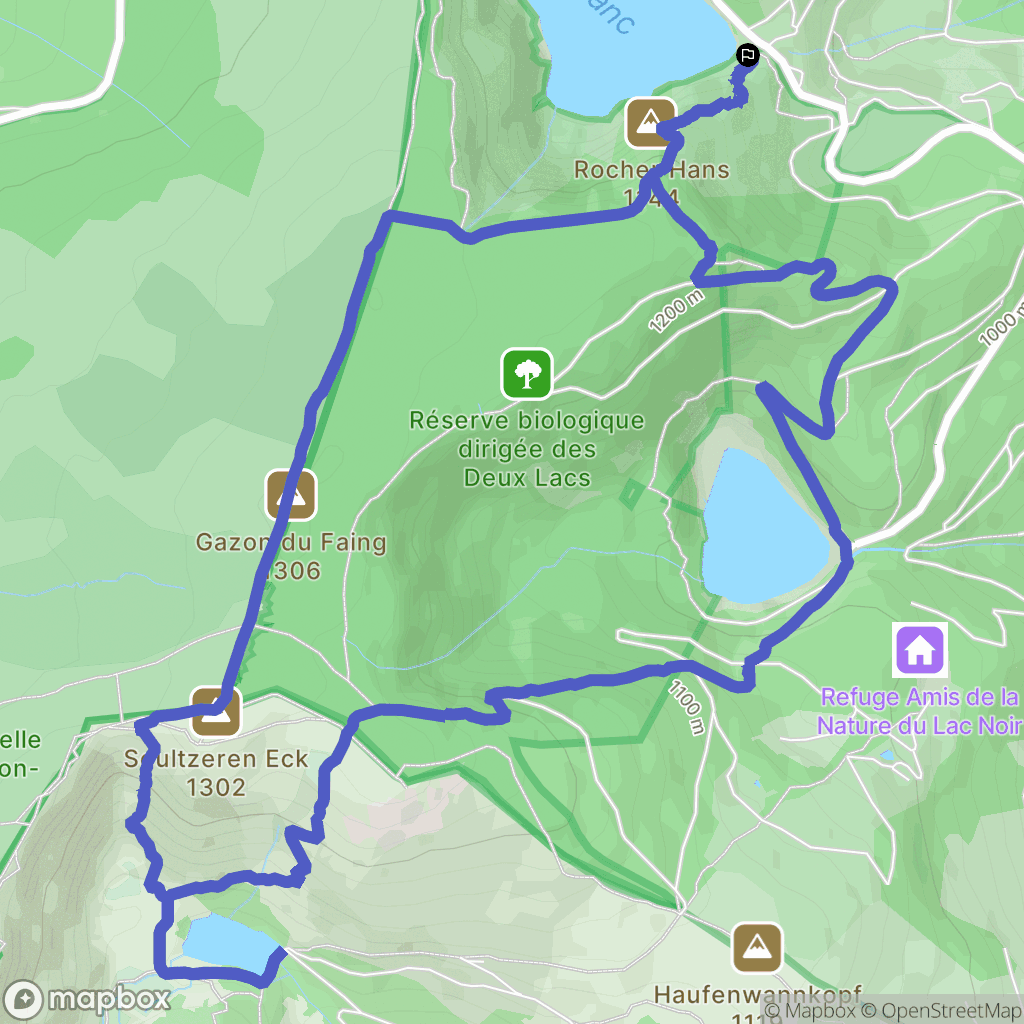 Orbey : carte du parcours de randonnée - France