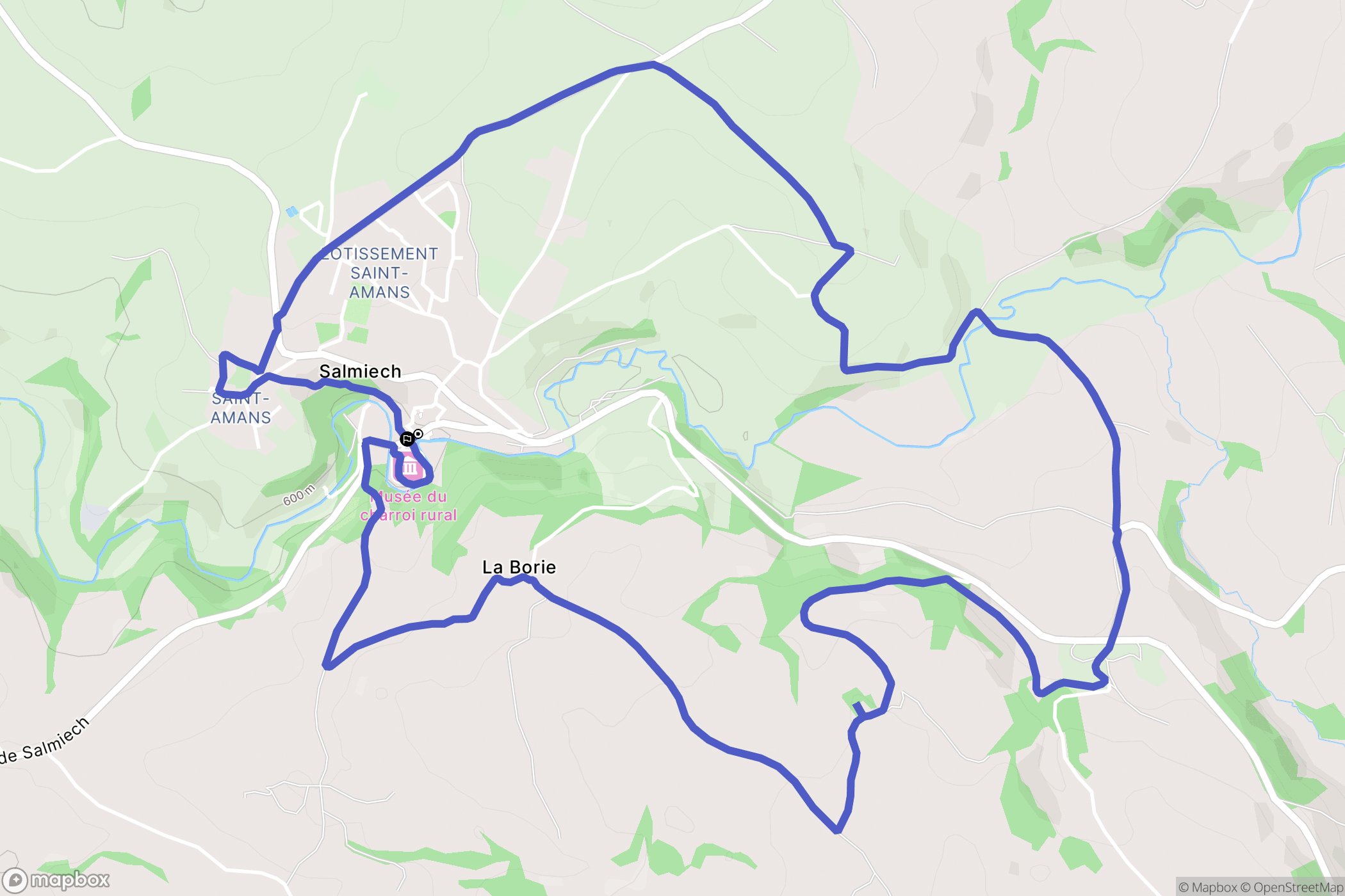 Salmiech : carte du parcours de randonnée - France