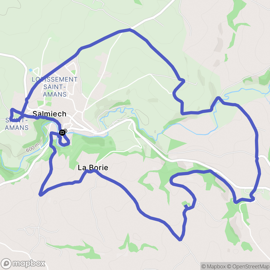 Salmiech : carte du parcours de randonnée - France