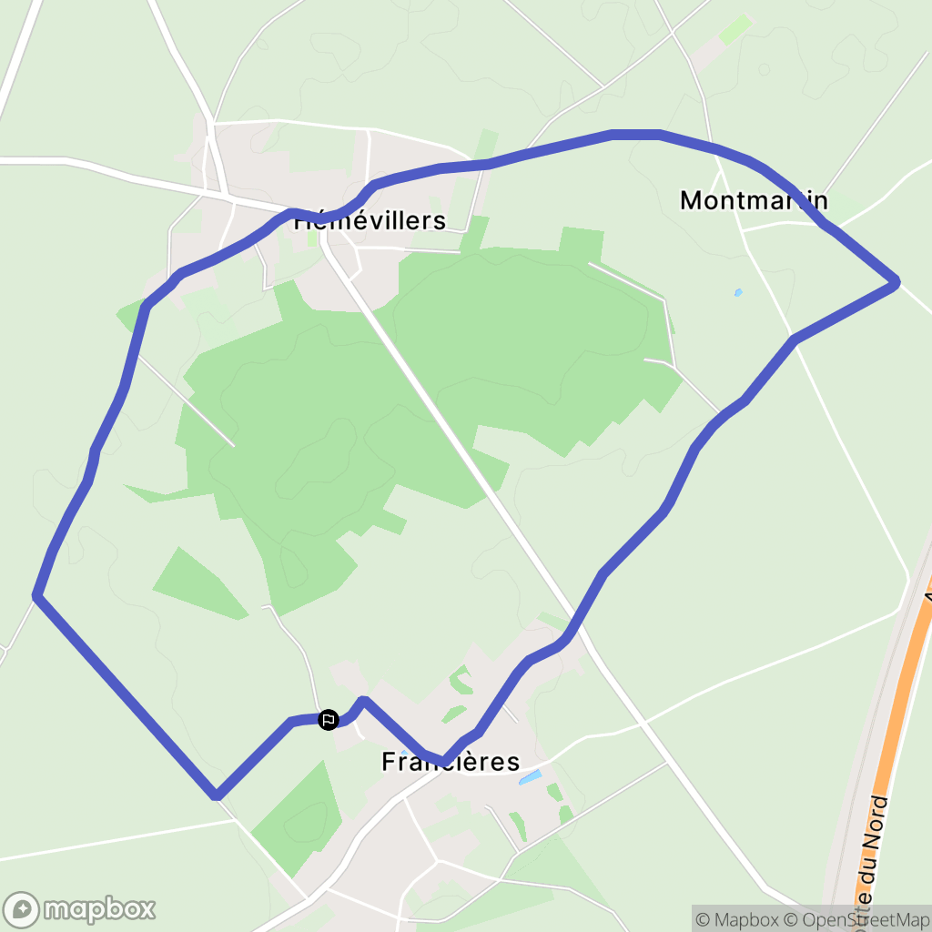 Francières : carte du parcours de randonnée - France
